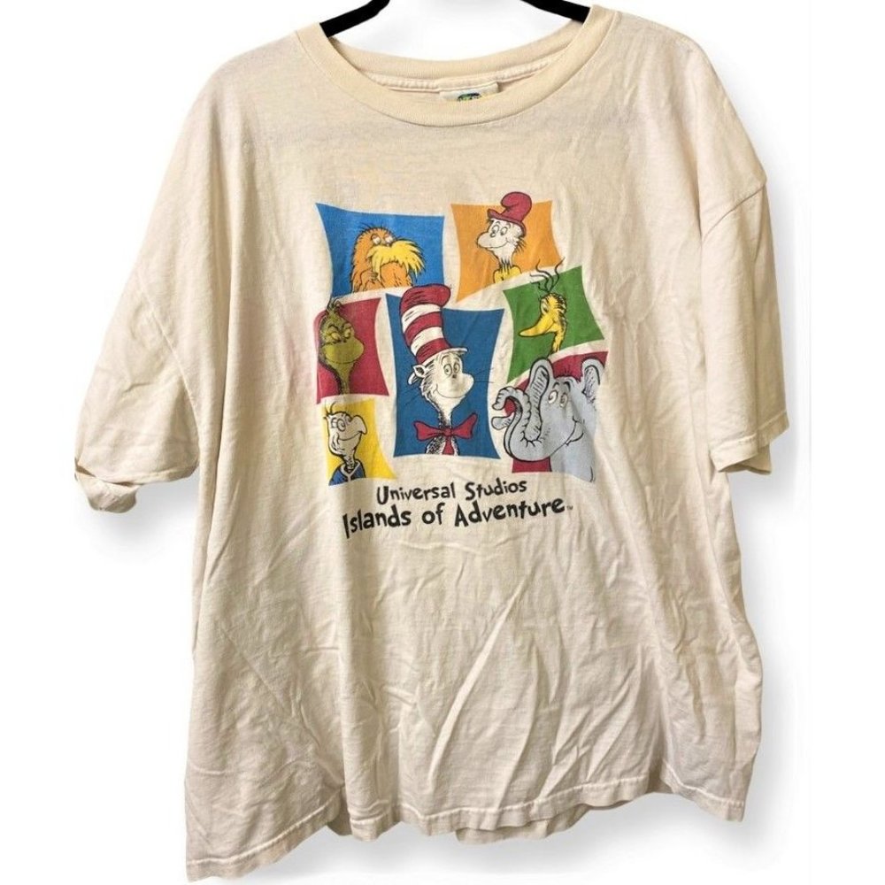 RARE Vintage 90s Universal Dr Seuss Front Back Print Shirt XXL